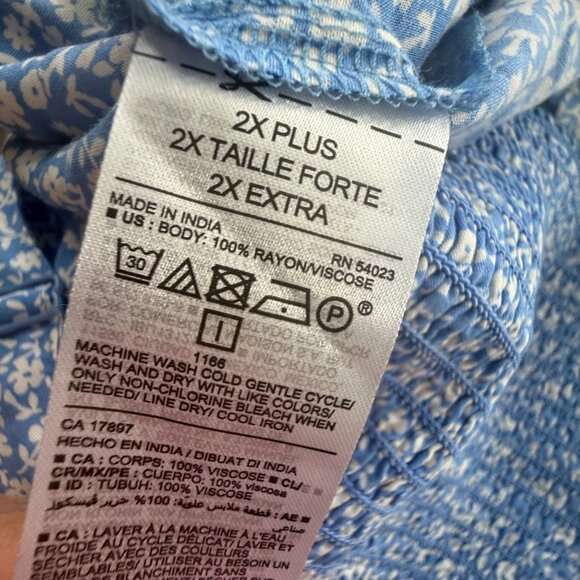 New Old Navy Womens Romper Blue & White Floral Plus 2X Rayon/ Viscose Strappy - Picture 8 of 12